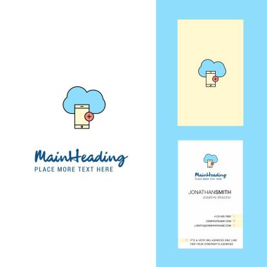 Bulut ile akıllı telefon yaratıcı Logo ve kartvizit. dikey tasarlamak vektör