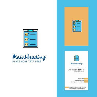 Checklist Creative Logo ve kartvizit. dikey Tasarım Vektörü