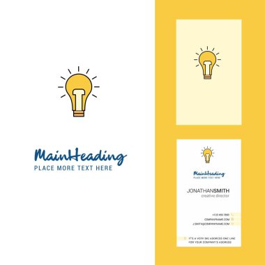 Ampul yaratıcı Logo ve kartvizit. dikey tasarlamak vektör