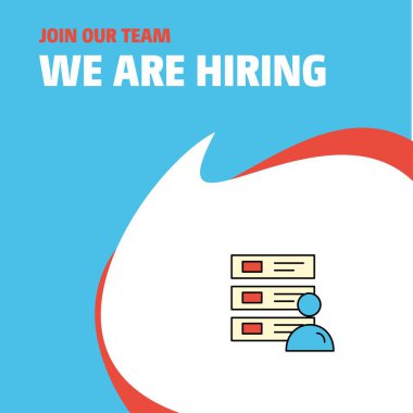 Bize katıl. Busienss Şirket dosyaları Poster belirtme çizgisi tasarım işe vardır. Vektör arka plan