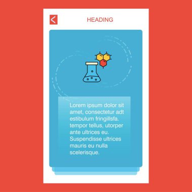 Kimyasal kabı mobil dikey banner tasarım tasarımı. Vektör