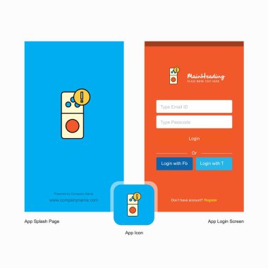 Internet hata ekranı ve giriş sayfası tasarımı Logo şablonu ile şirket. Mobil Online iş şablonu