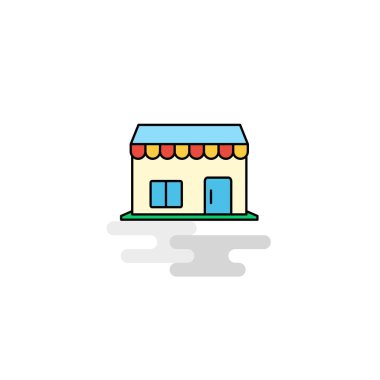 Düz Pazar simgesi. Vektör