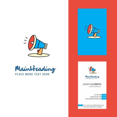 Hoparlör yaratıcı Logo ve kartvizit. dikey tasarlamak vektör