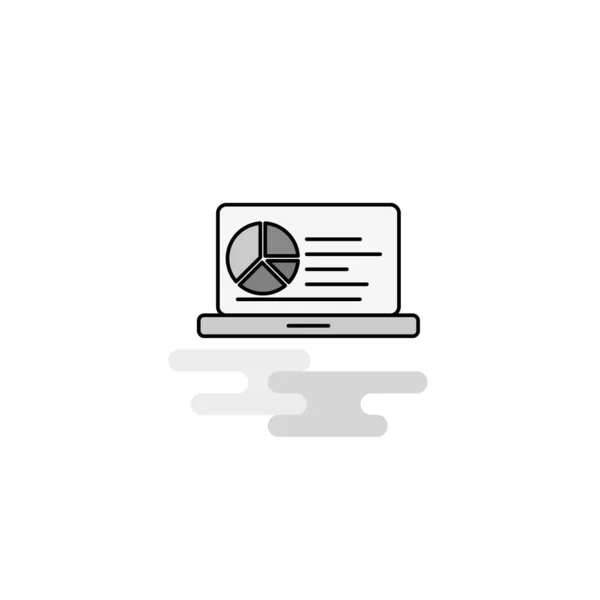 Apresentação Laptop Web Icon Linha Plana Preenchida Cinza Ícone Vetor — Vetor de Stock