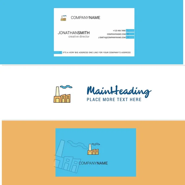Beautiful Industry Logo Business Card Vertical Design Vector — Stock Vector
