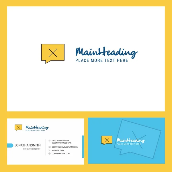 Mensaje Enviado Logo Design Tagline Front Back Busienss Card Template — Archivo Imágenes Vectoriales