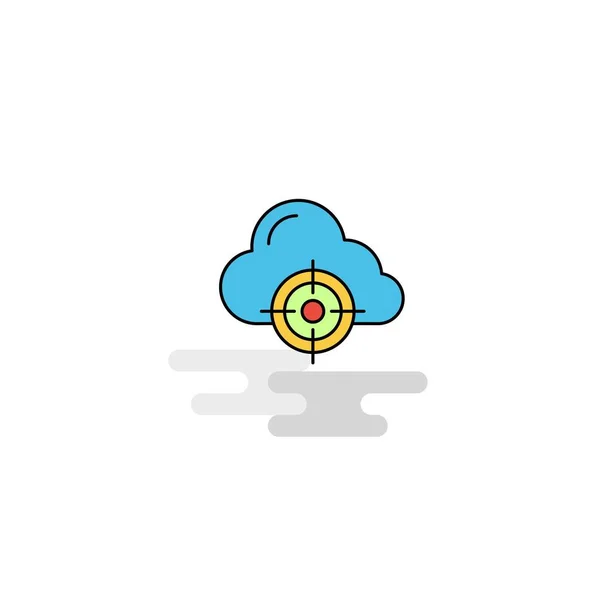 Flache Gezielte Cloud Symbol Vektor — Stockvektor