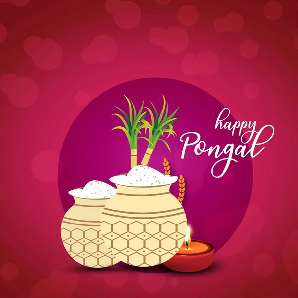 Happy Pongal Background Vector Illustration — Stock Vector