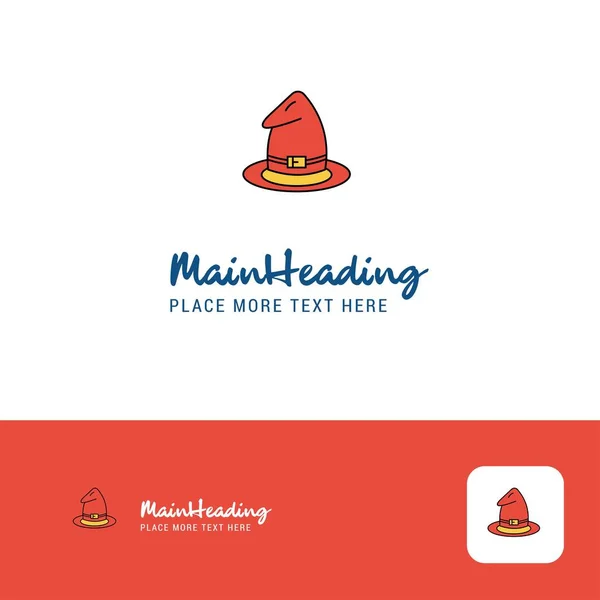 創造的な帽子ロゴデザイン キャッチ フレーズの単色ロゴの場所 ベクトル図 — ストックベクタ