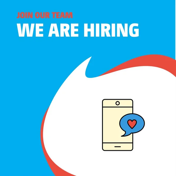 Join Our Team Busienss Company Love Chat Hiring Poster Callout — Stockový vektor