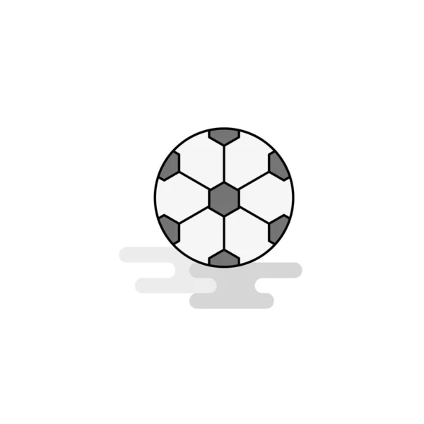 Fußball Ikone Flache Linie Gefüllt Mit Grauen Symbolen Vektor — Stockvektor