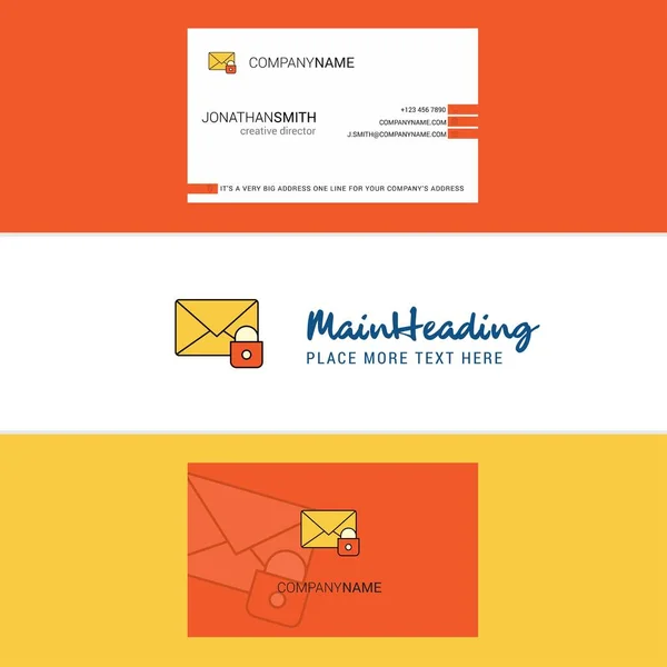 Mooie Beveiligde Mail Logo Visitekaartje Verticale Design Vector — Stockvector