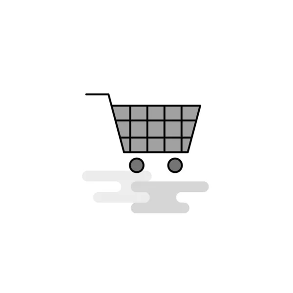 Cart Web Icon Flat Line Filled Gray Icon Vector — Stock Vector