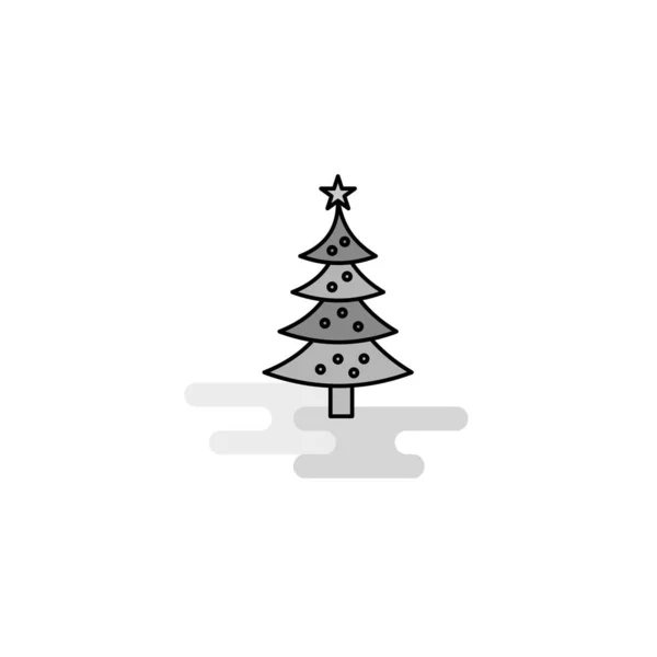 クリスマス カレンダー Web アイコンです フラット ライン塗りつぶされた灰色のアイコン ベクトル — ストックベクタ