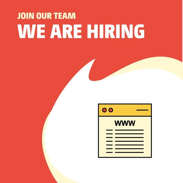 Bergabunglah Dengan Tim Kami Busienss Company Website Hiring Poster Callout - Stok Vektor