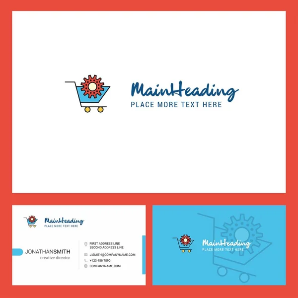 Configuração Carrinho Design Logotipos Com Tagline Front Back Busienss Card — Vetor de Stock