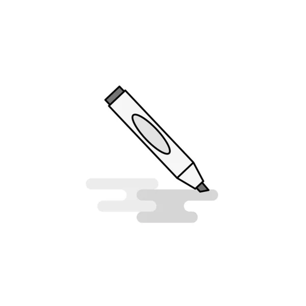 Маркер Web Icon Плоская Линия Заполненная Серой Иконой — стоковый вектор