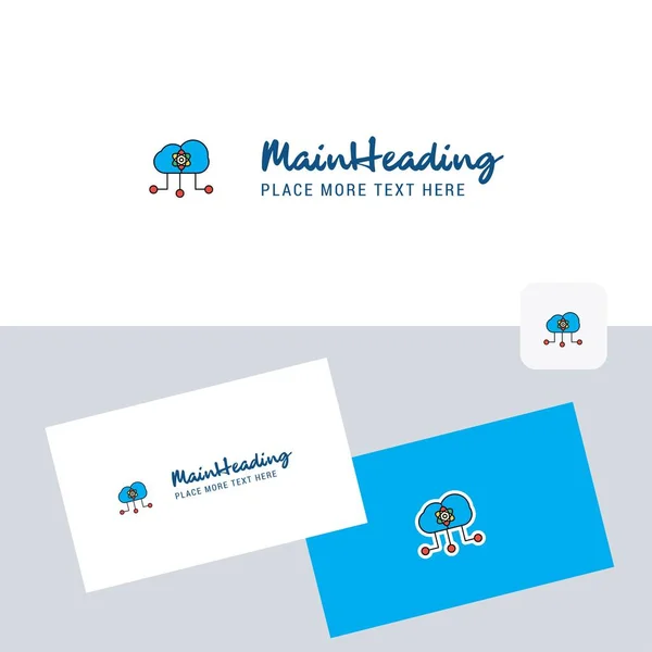 Cloud Computing Λογότυπο Φορέα Πρότυπο Επαγγελματική Κάρτα Κομψό Εταιρική Ταυτότητα — Διανυσματικό Αρχείο
