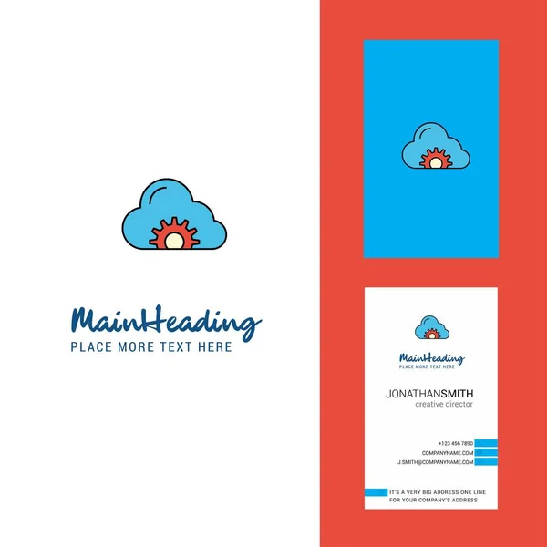 Cloud Setting Creative Logo Business Card Vertical Design Vector — Stock Vector