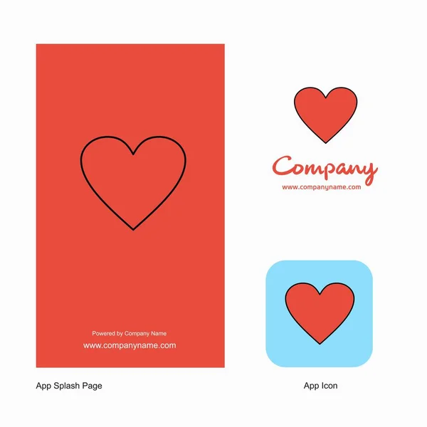 Heart Company Logo App Ícone Splash Page Design Elementos Design — Vetor de Stock