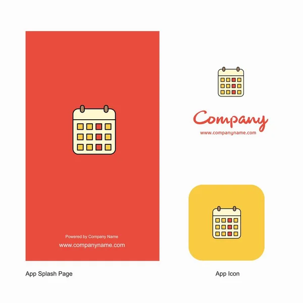 Calendar Company Logo App Icon Splash Page Design Creative Business — Stock Vector