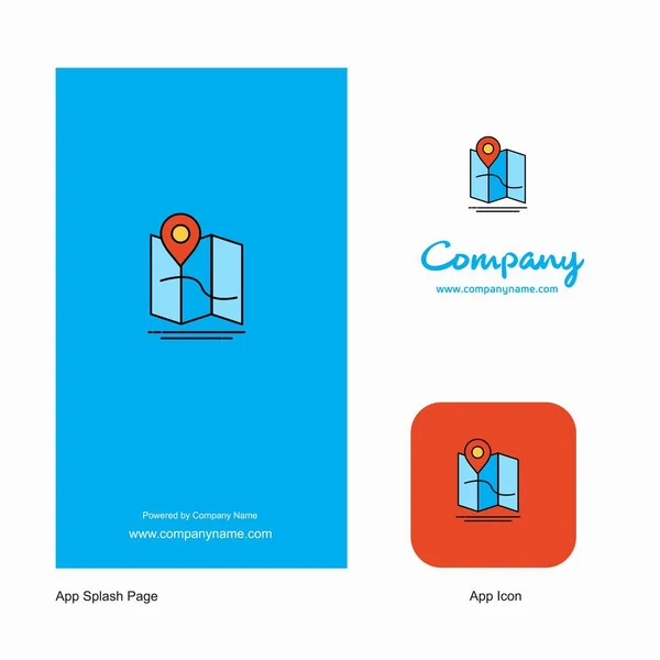 Karte Firmenlogo App Symbol Und Splash Seite Design Kreative Gestaltungselemente — Stockvektor