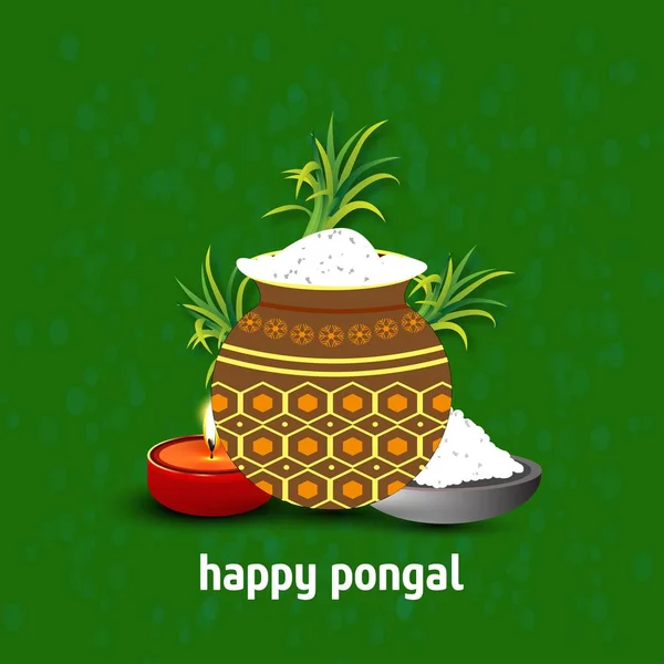 Happy Pongal Background Ilustração Vetorial — Vetor de Stock