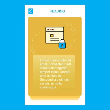 Web sitesi mobil dikey afiş tasarım tasarım korumalı. Vektör