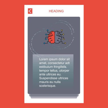 Beyin mobil dikey banner tasarım tasarımı. Vektör