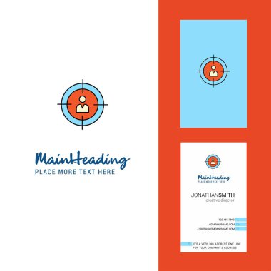 Hedef yaratıcı Logo ve kartvizit. dikey tasarlamak vektör