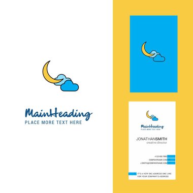 Hilal yaratıcı Logo ve kartvizit. dikey tasarlamak vektör