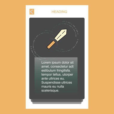 Kılıç mobil dikey banner tasarım tasarımı. Vektör