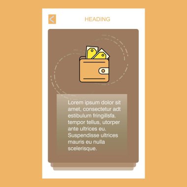 M-cüzdan mobil dikey banner tasarım tasarımı. Vektör