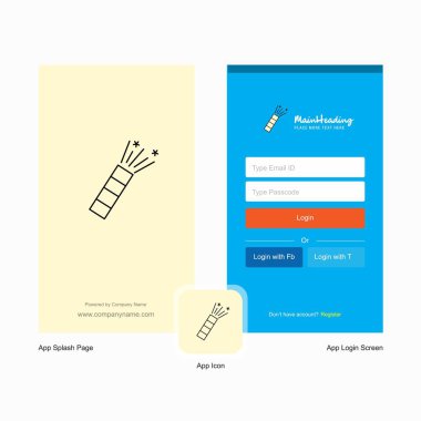 Şirket Pop ekranı ve oturum açma sayfası Tasarım Logo şablonu ile. Mobil Online iş şablonu