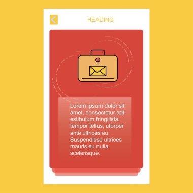 İleti evrak çantası mobil dikey banner tasarım tasarımı. Vektör