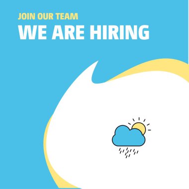 Bize katıl. Busienss şirket yağmur Poster belirtme çizgisi tasarım işe vardır. Vektör arka plan