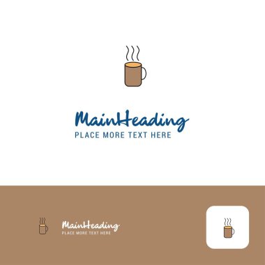 Creative Coffee Logo Design. Flat color Logo place for Tagline. Vector Illustration