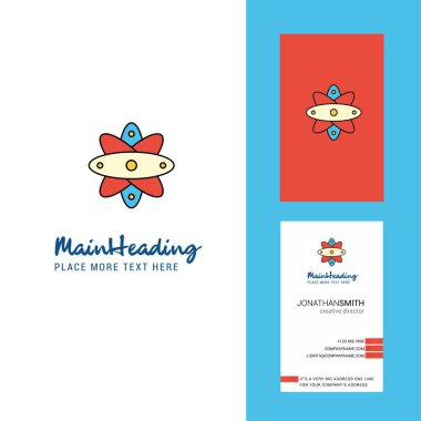 Nükleer yaratıcı Logo ve kartvizit. dikey tasarlamak vektör