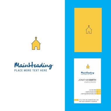 Kilise yaratıcı Logo ve kartvizit. dikey tasarlamak vektör