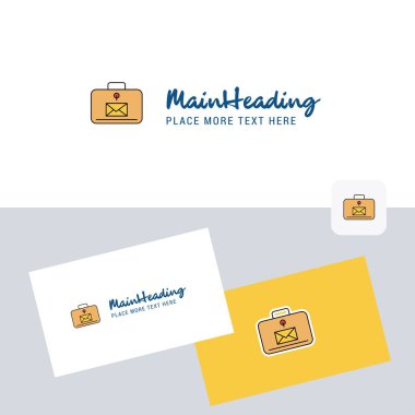 İleti evrak çantası vektör logo kartvizit şablonu ile. Zarif kurumsal kimlik. -Vektör