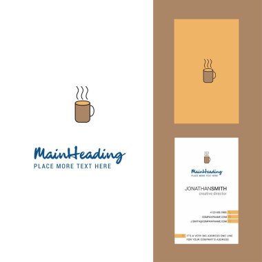 Kahve yaratıcı Logo ve kartvizit. dikey tasarlamak vektör