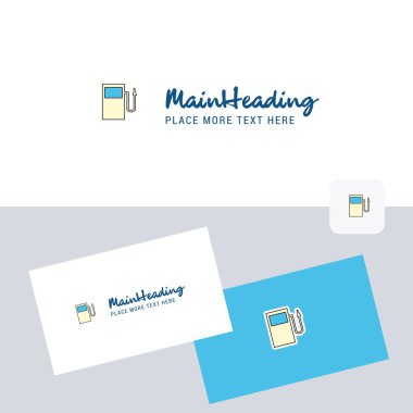 Yakıt istasyonu vektör logo kartvizit şablonu ile. Zarif kurumsal kimlik. -Vektör