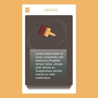 Boya fırça mobil dikey banner tasarım tasarımı. Vektör