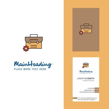 Breifcase yaratıcı Logo ve kartvizit. dikey tasarlamak vektör