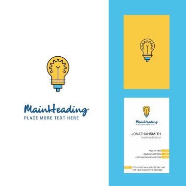 Ampul yaratıcı Logo ve kartvizit. dikey tasarlamak vektör