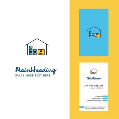 Depo yaratıcı Logo ve kartvizit. dikey tasarlamak vektör