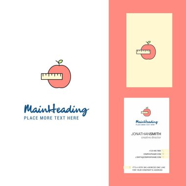 Elma Logo yaratıcı ve kartvizit. dikey tasarlamak vektör