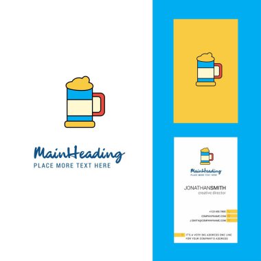 Bira cam yaratıcı Logo ve iş oyun kağıdı. dikey tasarlamak vektör