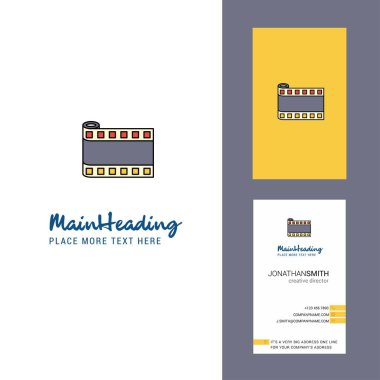 Film rulo yaratıcı Logo ve kartvizit. dikey tasarlamak vektör